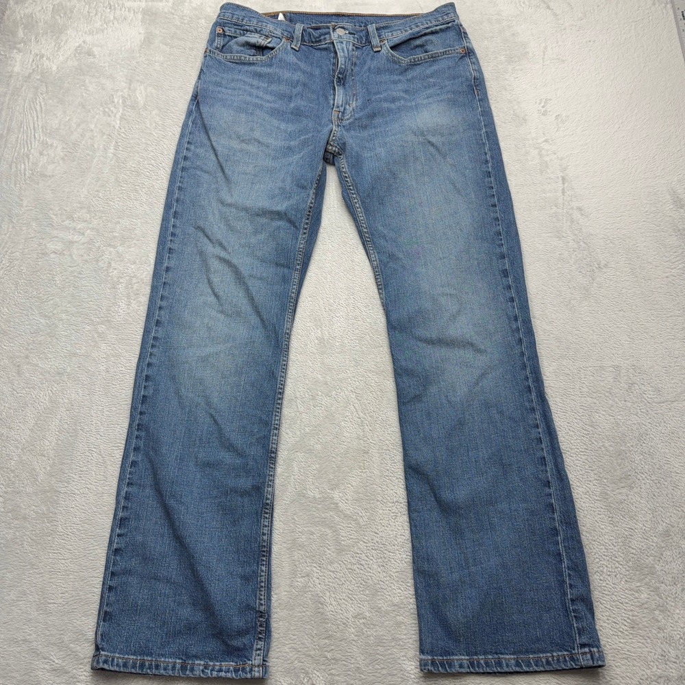 Levis Jeans Mens W34 L32 Blue 514 Straight Fit Stretch Denim Medium Wash Classic